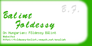 balint foldessy business card